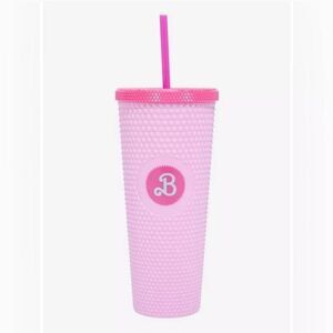 Barbie Set of 3 Pink Large Pyramid Acrylic Travel Cups